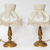 Pair of gold metal table lamps
