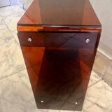 Pair of vintage smoked brown plexiglass side tables