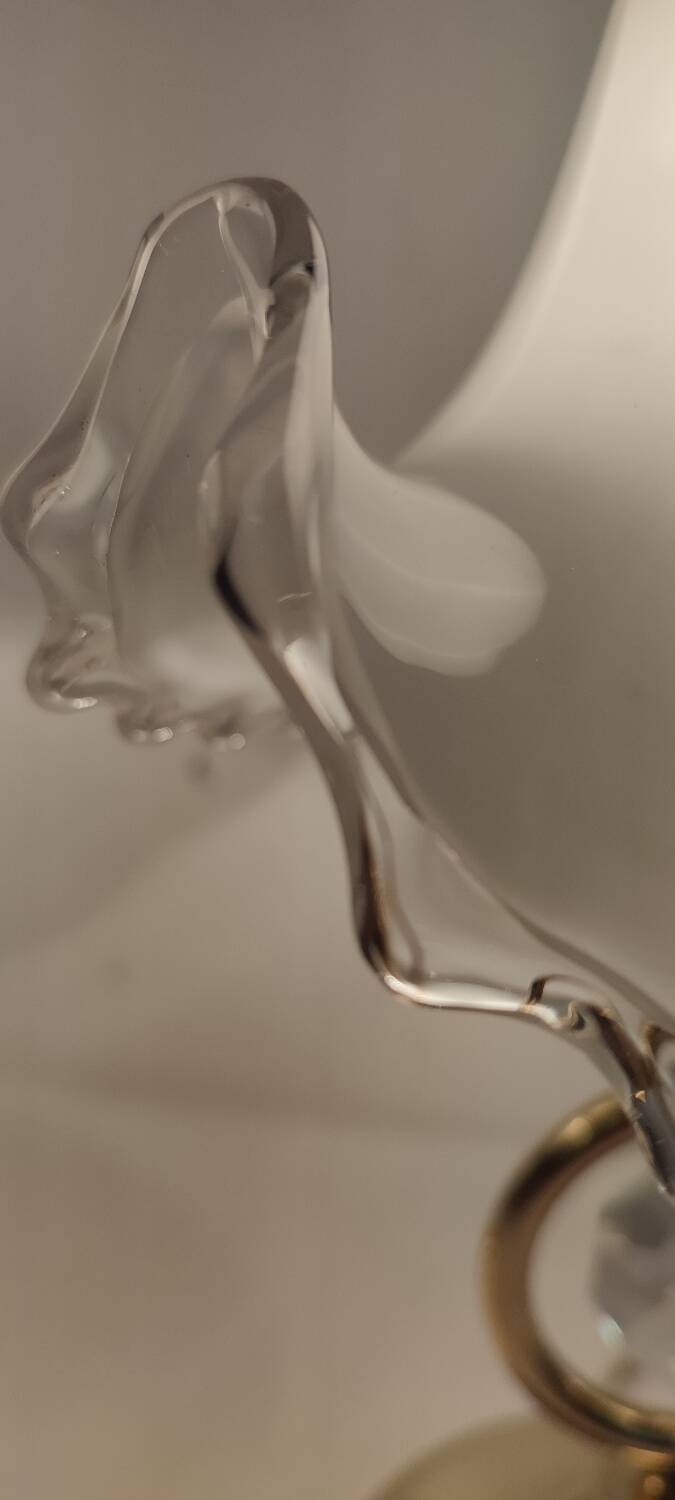 Par de lámparas de mesa de cristal de Murano. Italia,1970s.