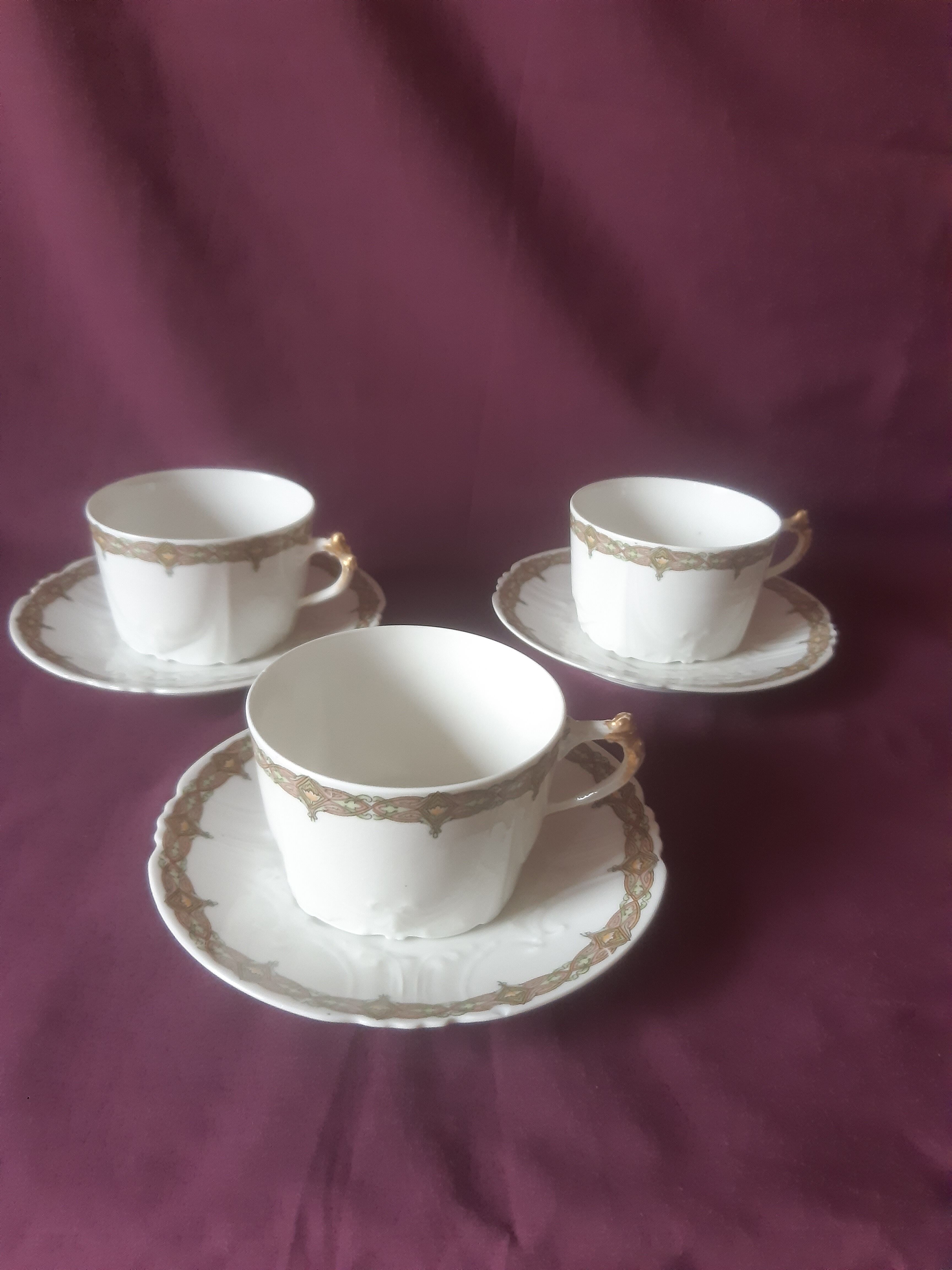 3 Limoges porcelain cups