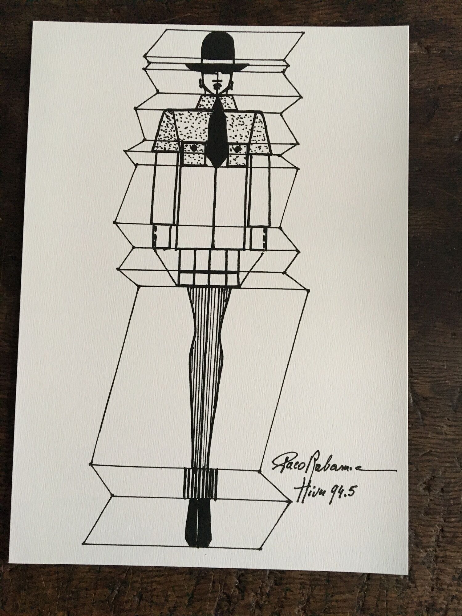 Illustration de mode de presse Paco Rabanne  -Hiver 94 - 95