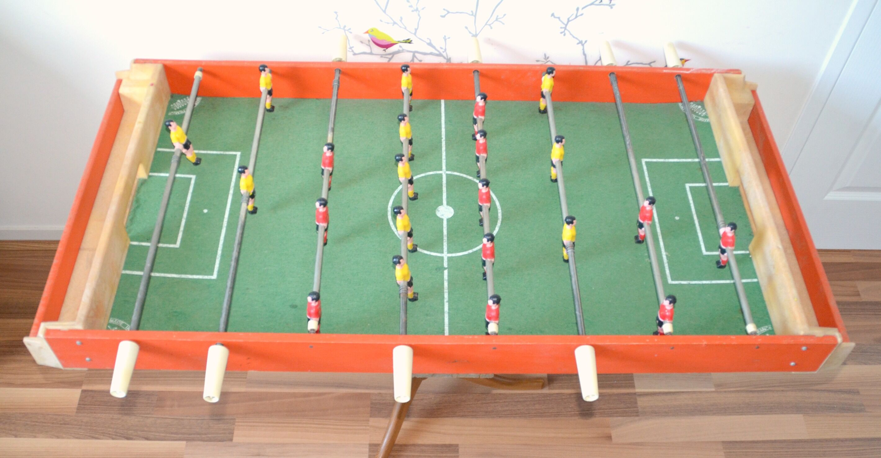 Old foosball table wooden