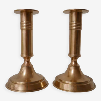 Set of 2 brass candle holders