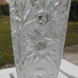 Large glass vase cut and polished