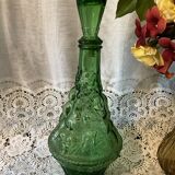 Italian glass carafe bottle, green Empoli