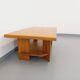 Vintage solid oak coffee table from the 70s 80s Perriand Regain Chapo style