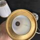 Lampe XIXe en opaline blanche et métal doré