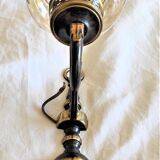 Wall lamp with vintage smoked engraved globe