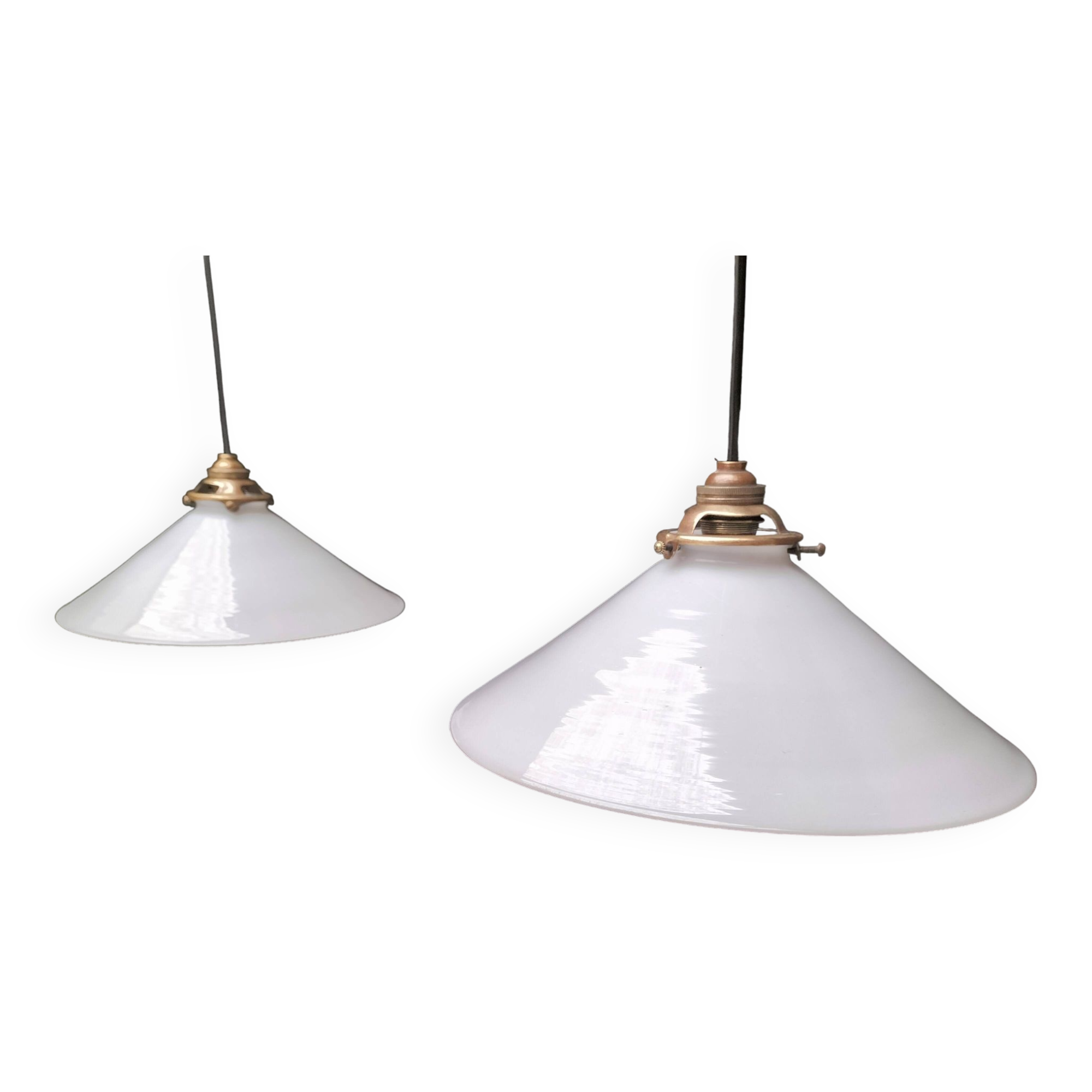 Opaline cone pendants