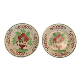 Assiettes plates Sarreguemines fin XIXème série de deux