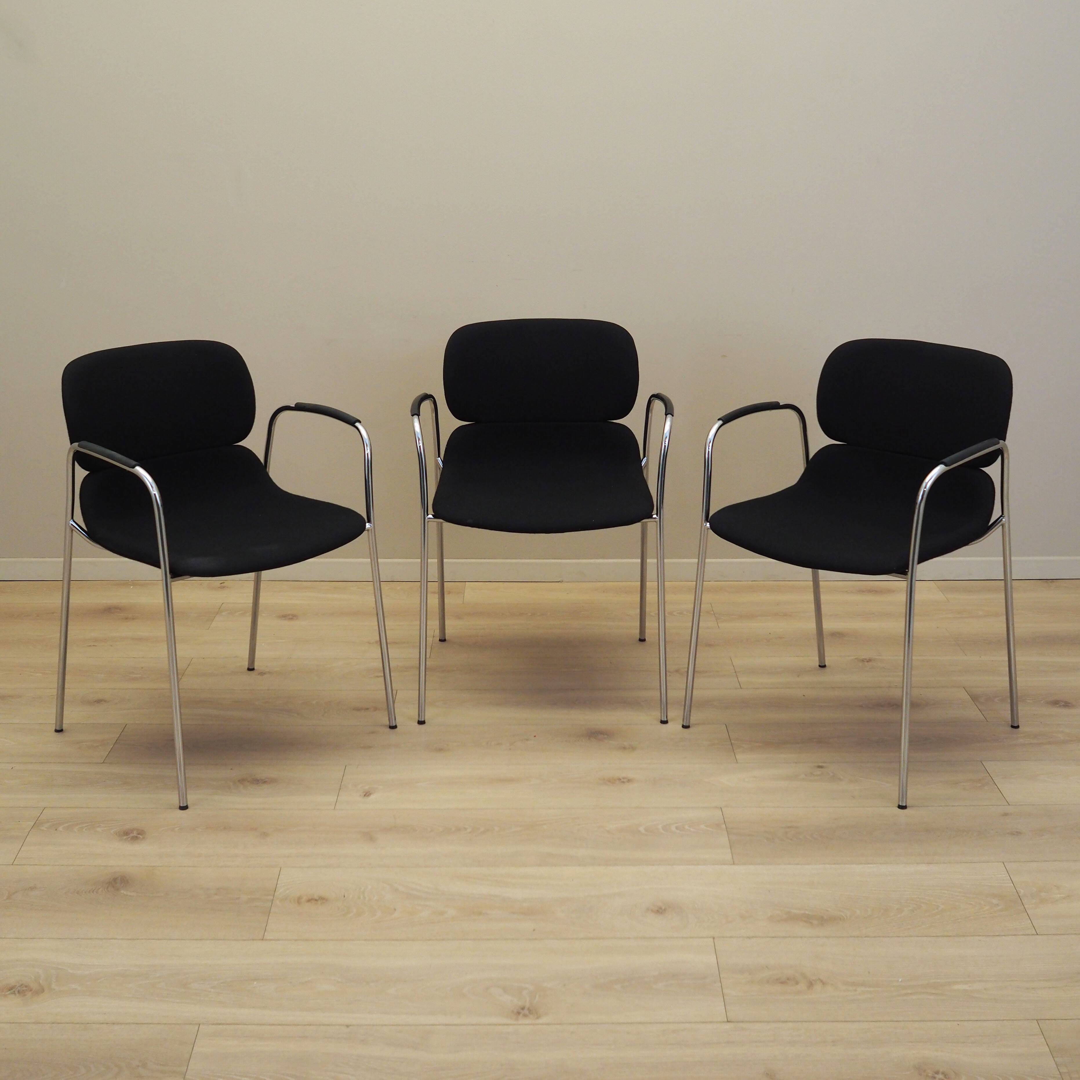 Set of three chairs, Italian design, 1970s, production: Italy