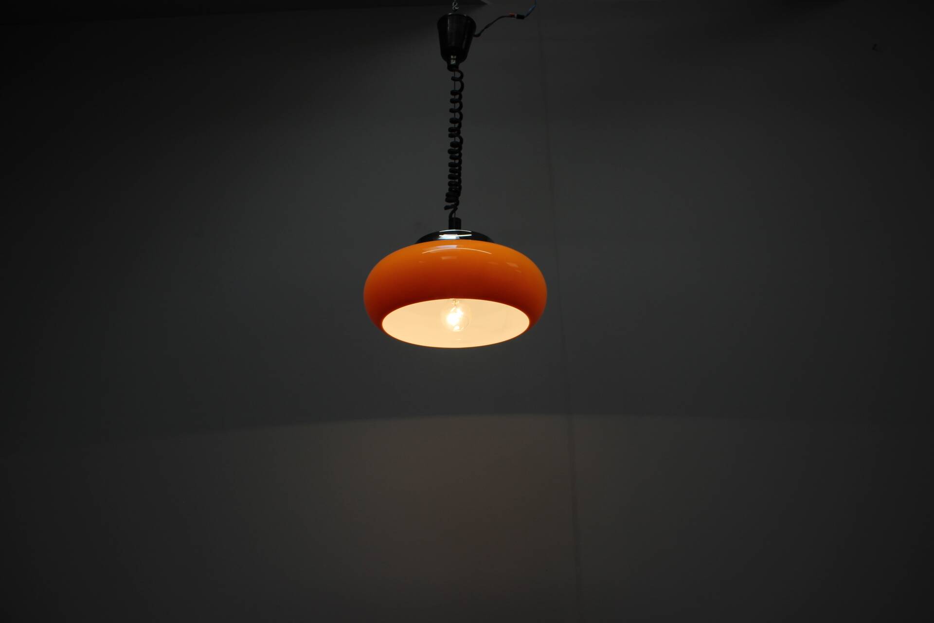 Suspension Harvey Guzzini Orange Space Age, Italy, 1970s