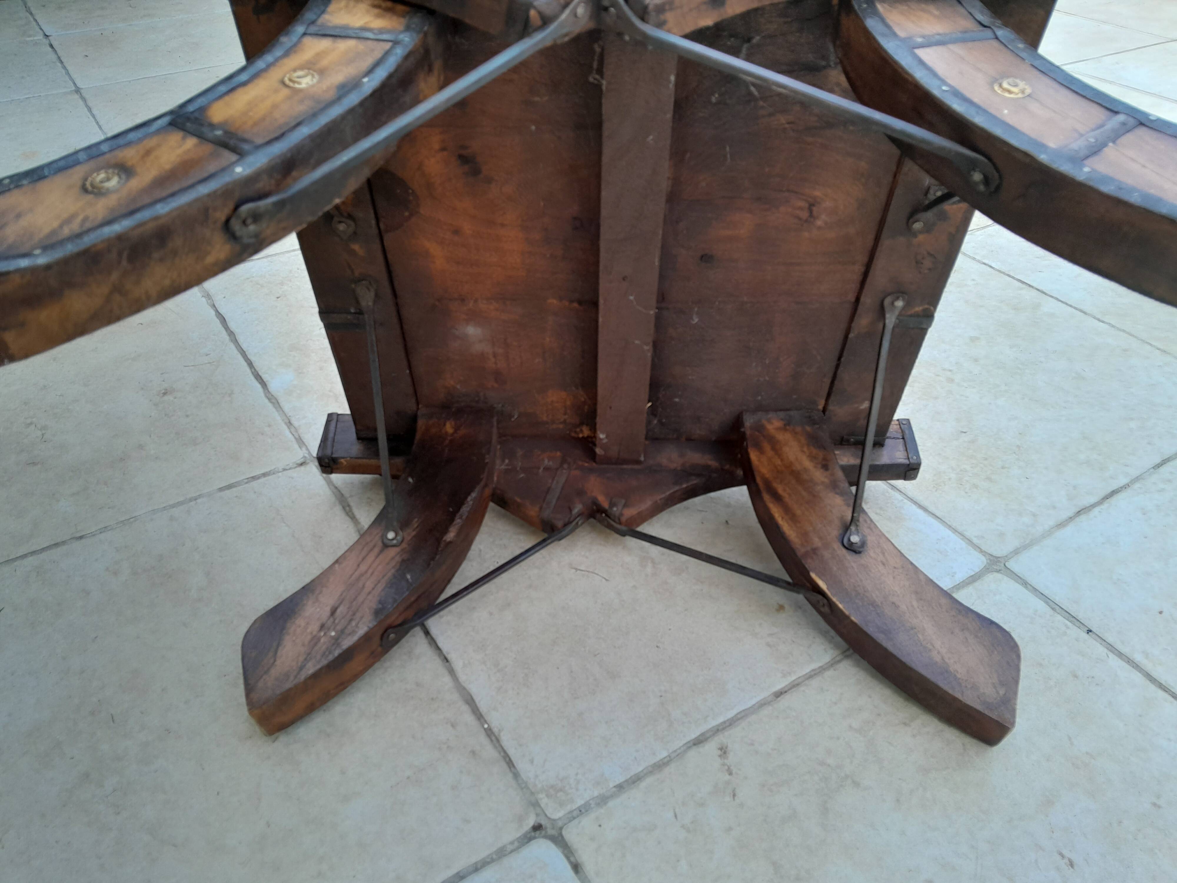 Old Tibetan copper wood coffee table