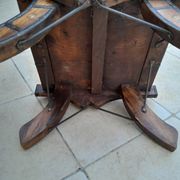 Table basse ancienne tibetaine bois cuivre
