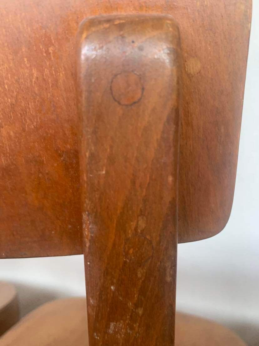 Set of 4 curved wood bistro chairs