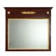 Antique Empire fireplace mirror in mahogany with a bronze frame, Italy, 19th century.