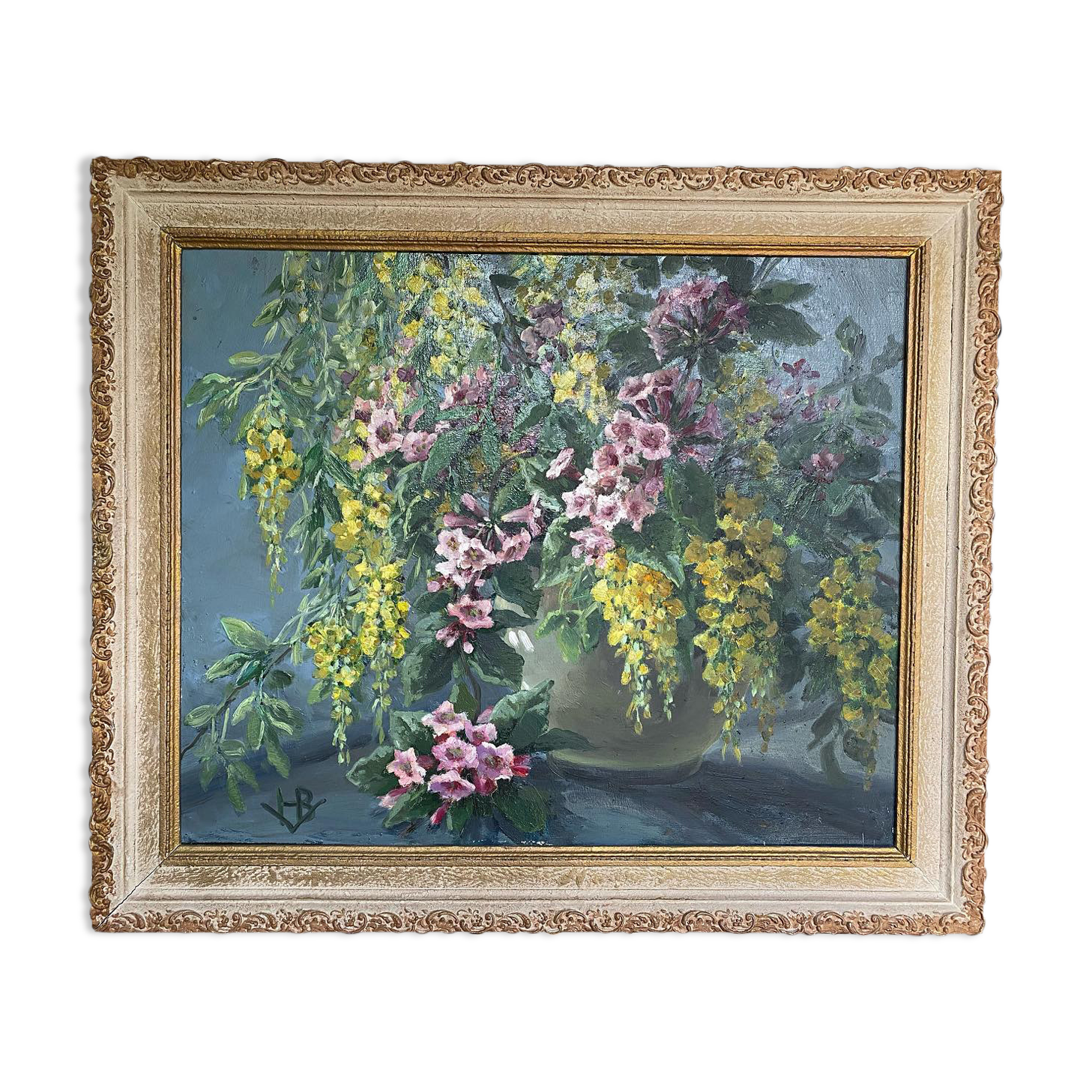 Huile sur toile « bouquet de fleurs »