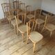Raw wood bistro chairs.