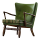 Fauteuil de salon vintage des années 1960, en chêne teinté foncé, style de Viggo Boesen.