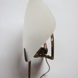 1950S leaf shaped brass and acrylic wall sconces