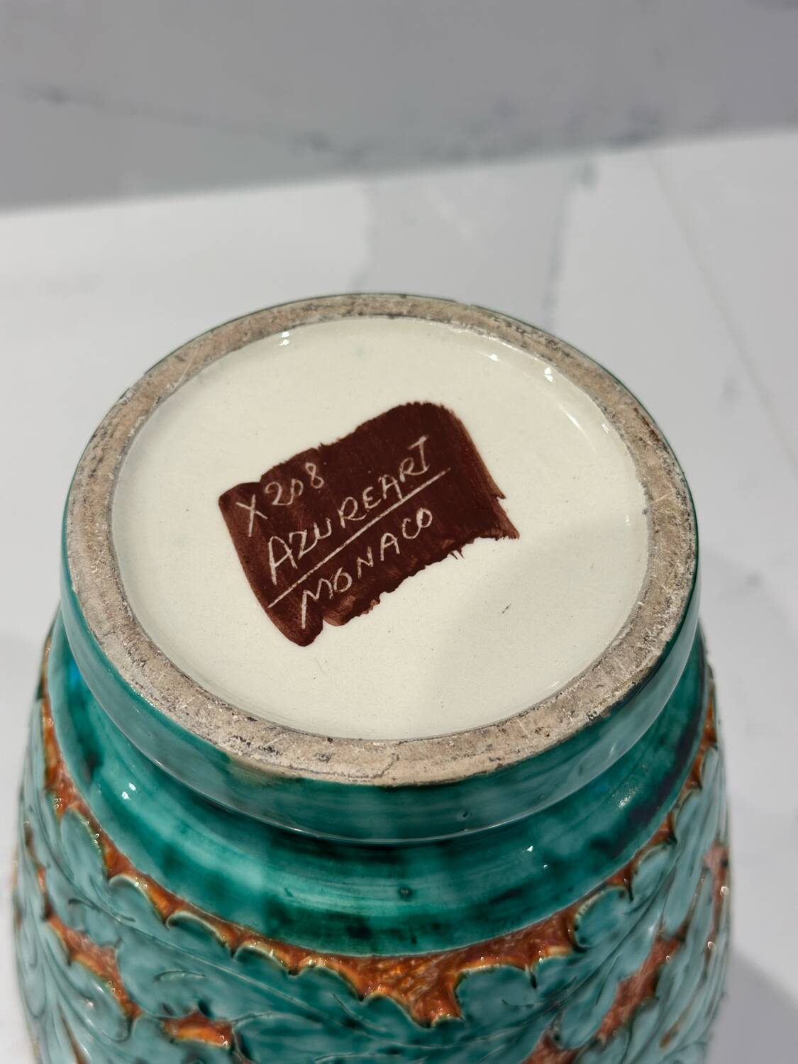 Glazed ceramic vase signed Azzurra – Monaco