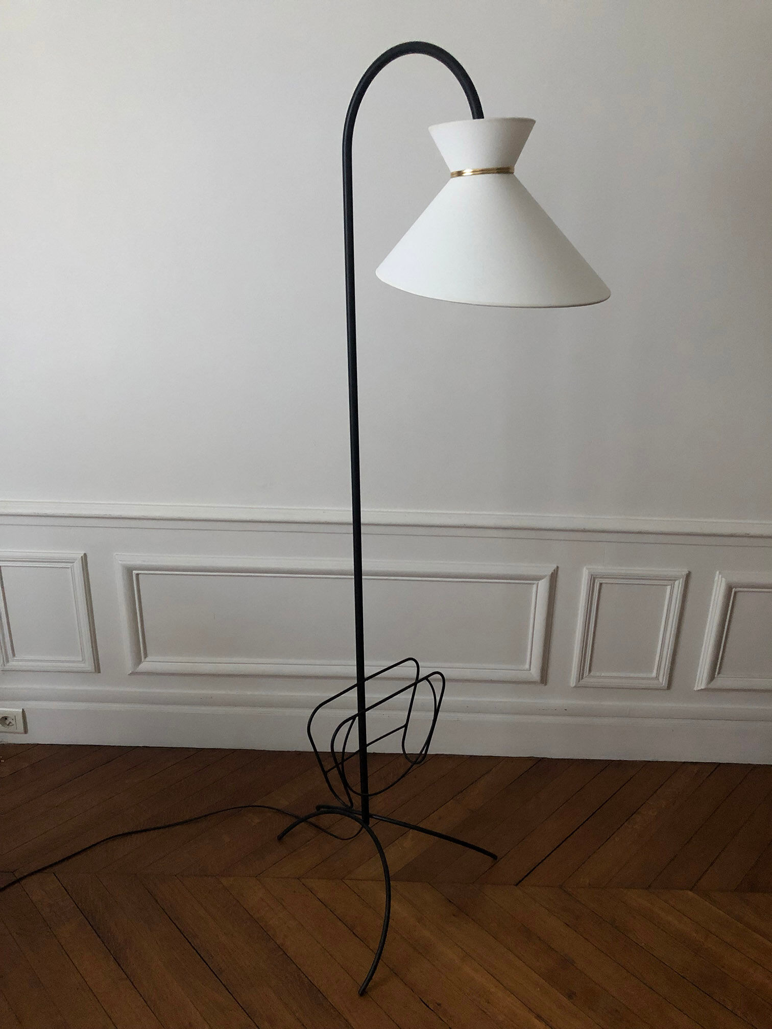 Floor lamp 1950-60 with review door and diabolo