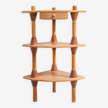 Wooden corner shelf