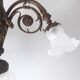 Art nouveau chandelier in bronze and pressed glass 1920