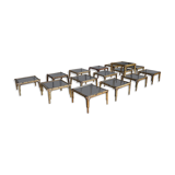 Set of eighteen rattan coffee tables 1950'