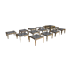 Lot de dix-huit tables basses rotin 1950