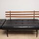 Vintage "Daybed" sofa bench in metal and imitation leather, 1950