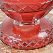 Bohemian red crystal vase decorated with vine leaves, 19th century