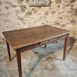 Antique country table with drawer – Oak and pine, France, circa 1900