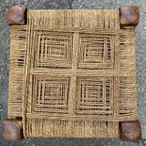 3 tabourets indiens en bois et cordes