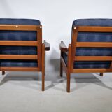Ensemble de fauteuils design danois, teck, milieu du siècle, design Scandi, années 1970
