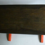 Oak, black and orange bistro table