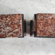 Pair of French vintage marble bookends, art Deco