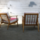 Fauteuil scandinave vintage rose