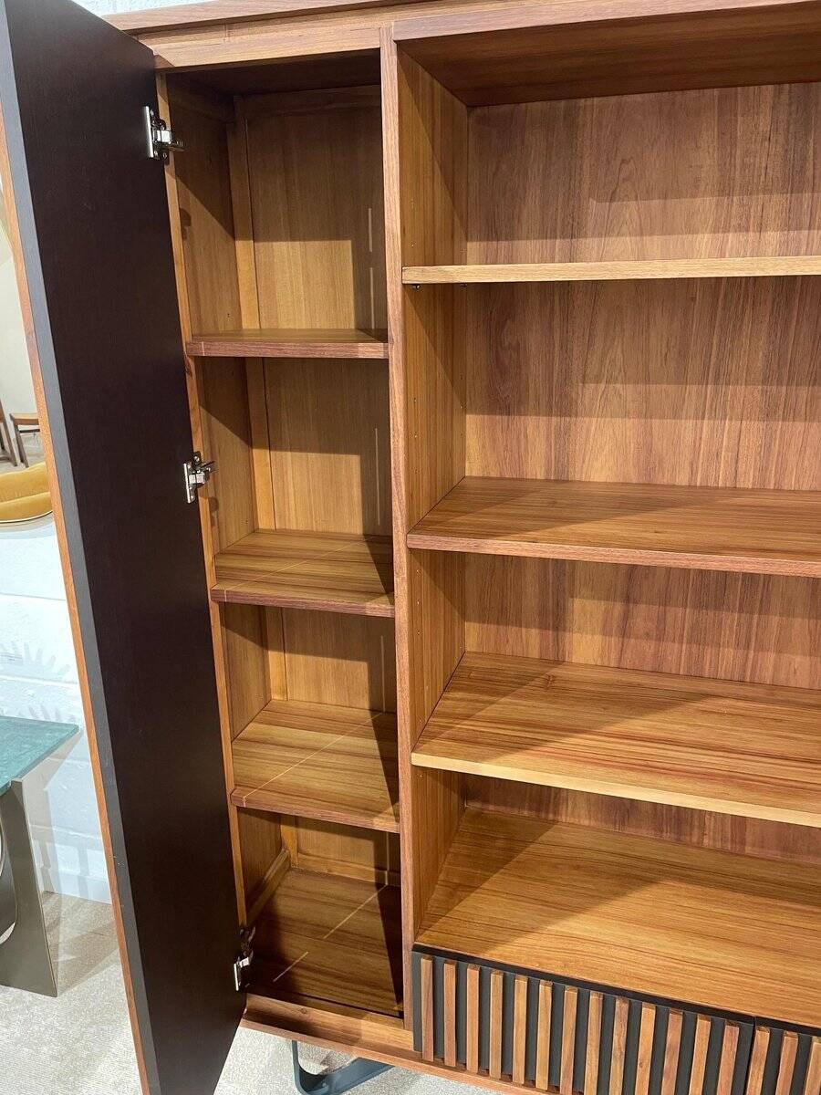 Wooden and Metal Bookcase