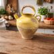 Ancient yellow glazed terracotta jug – South of France – early 10th century