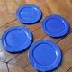 Lot 4 blue "Fish" plates