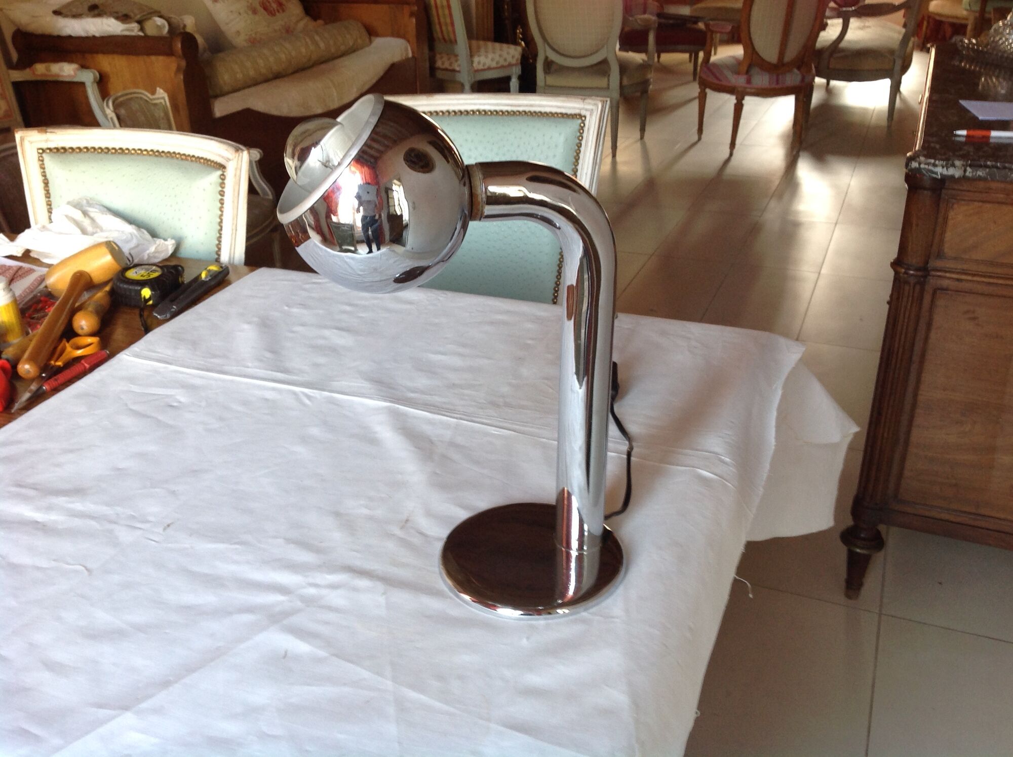 Vintage chrome lamp, Girasol model by Fase, 70s