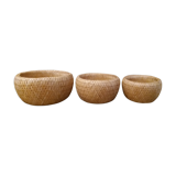 Lot of 3 wicker pots