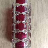 Two-tone art deco molded glass vase