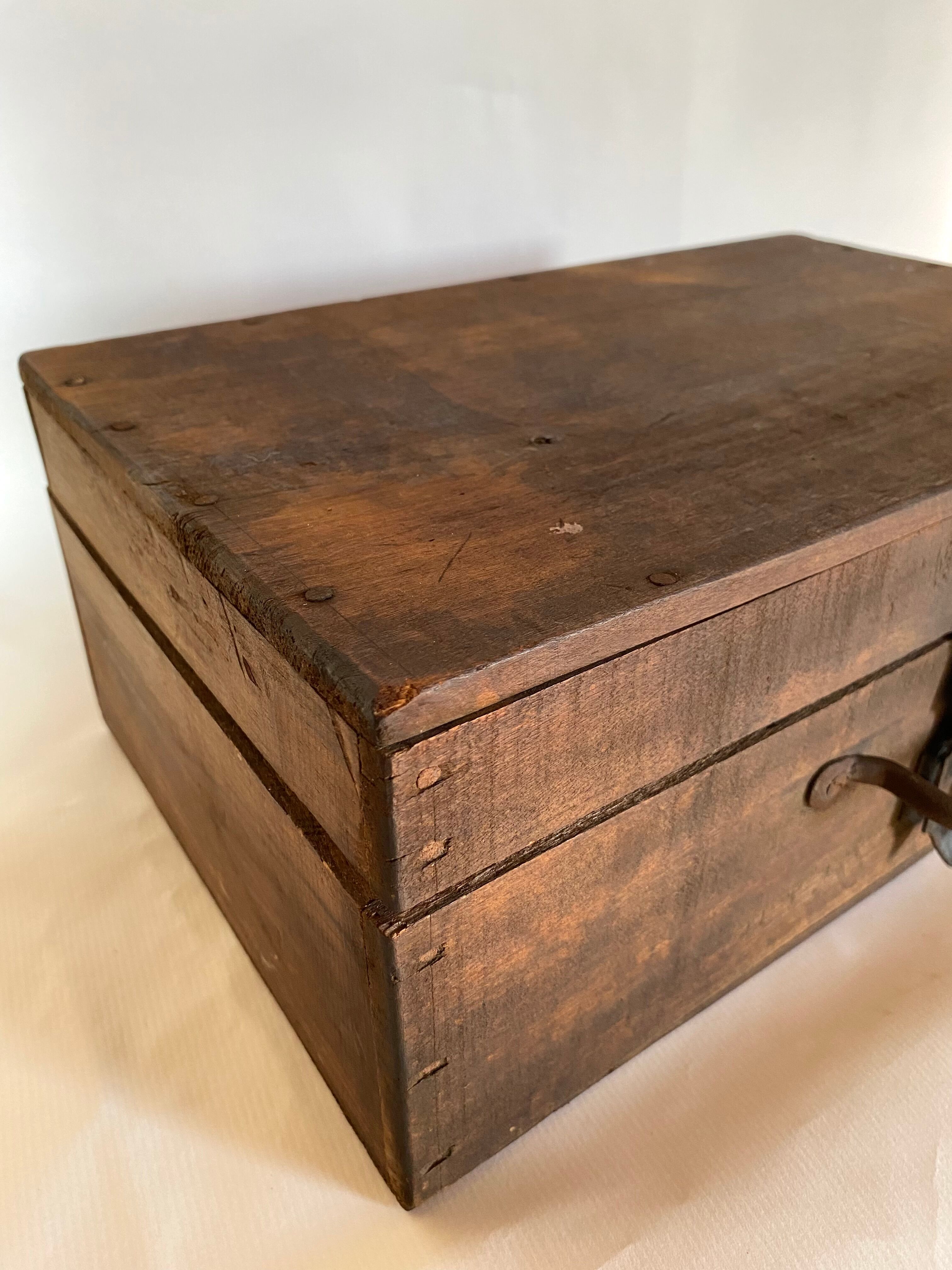 Wooden box closure iron