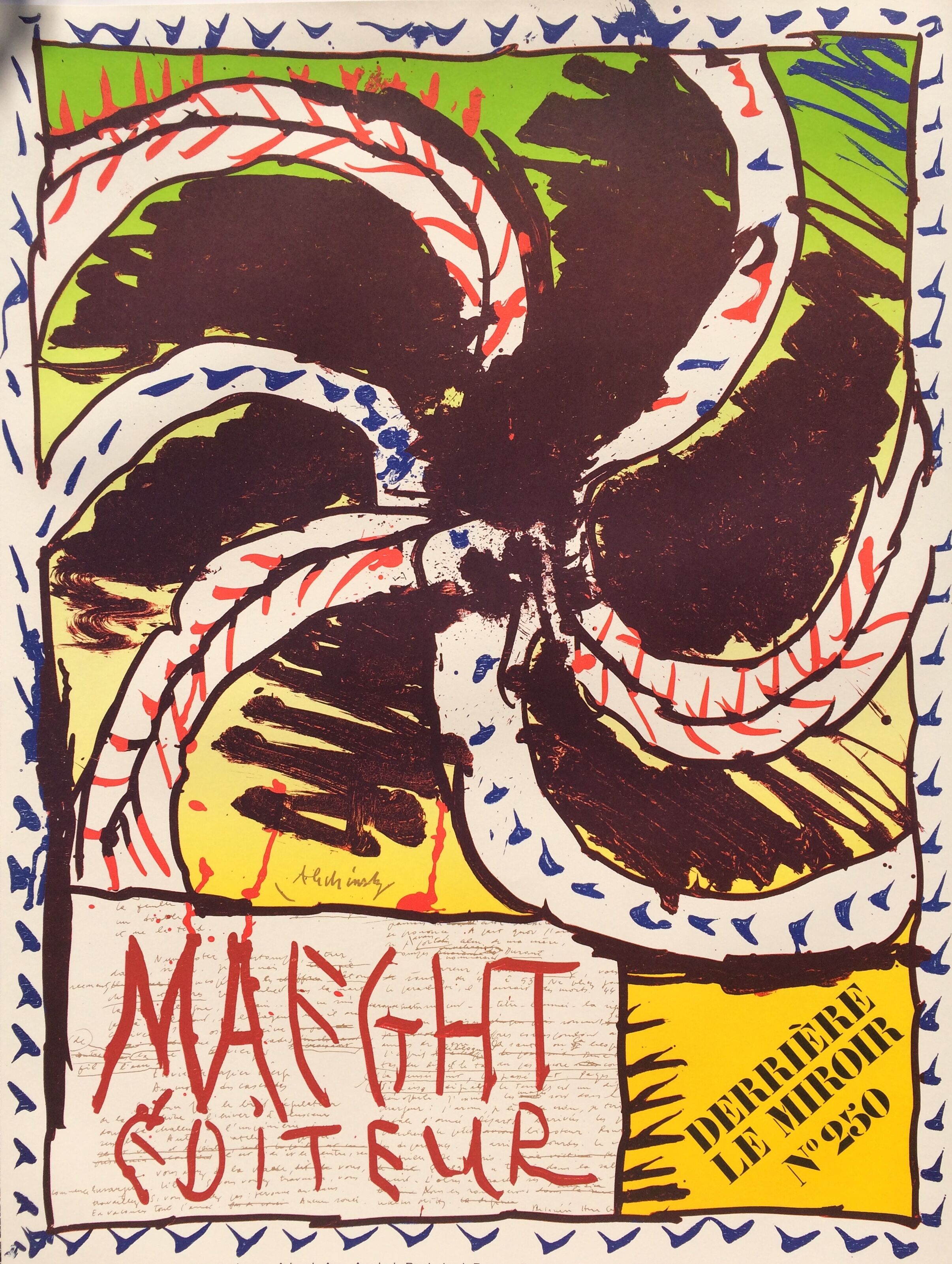 Pierre ALECHINSKY Derrière Le Miroir n°250, 1982. Poster made in original lithograph