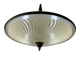 Large UFO design ceiling light in brass and printed glass, 1950s, Italy.