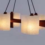 Scandinavian hanging lamp with resin caps, 1960