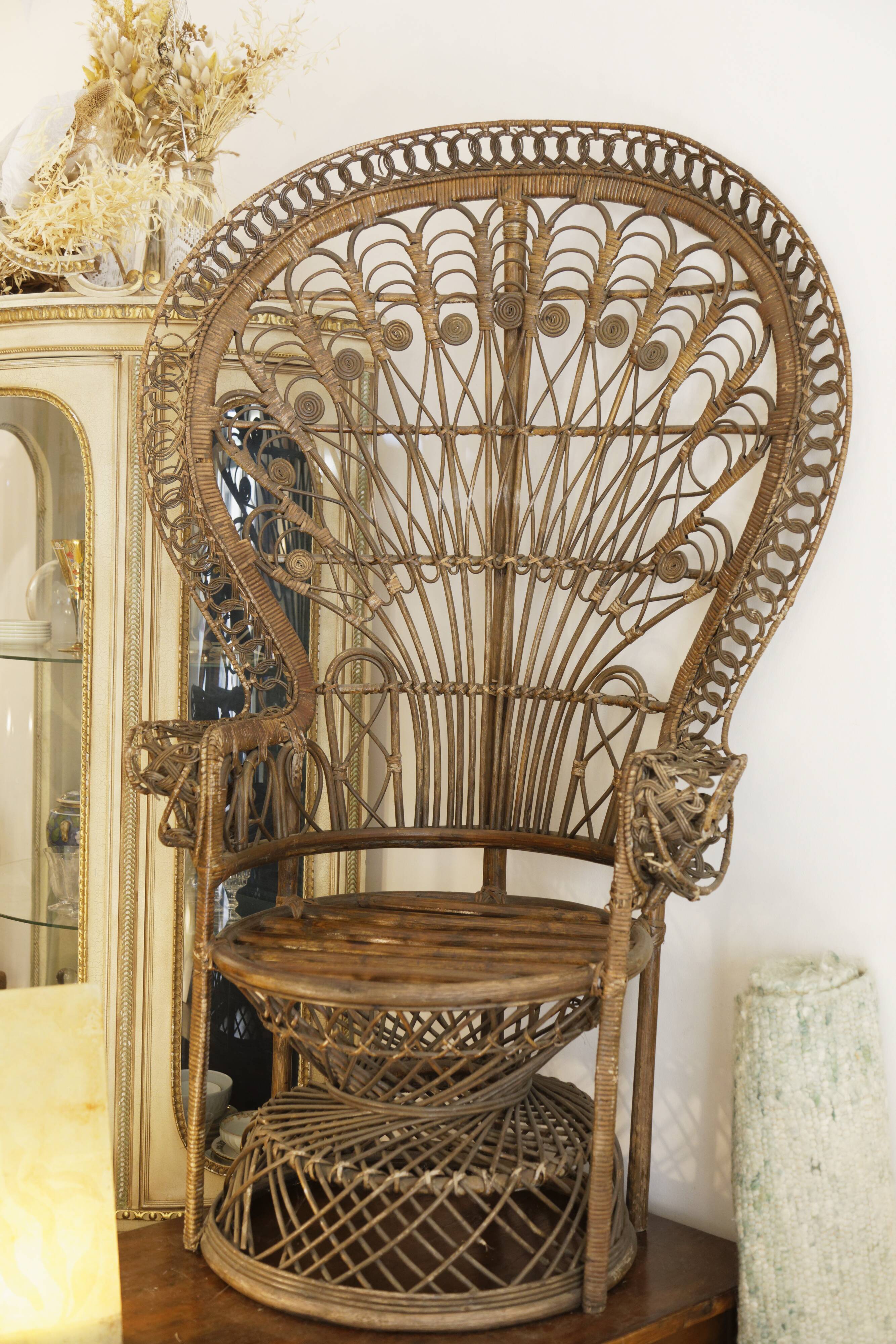 Armchair Emmanuelle Peacock Rattan