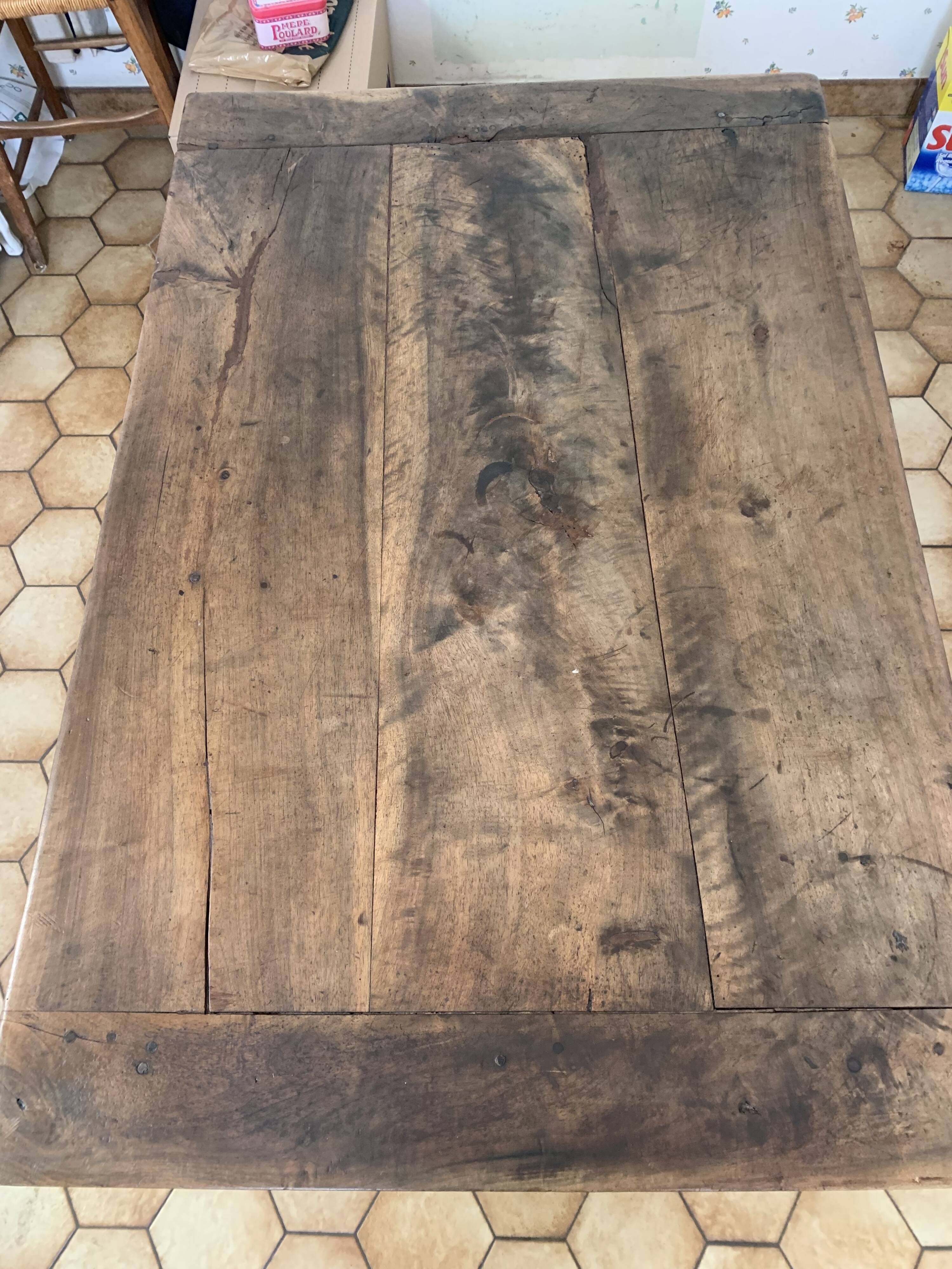 Old wooden kitchen table